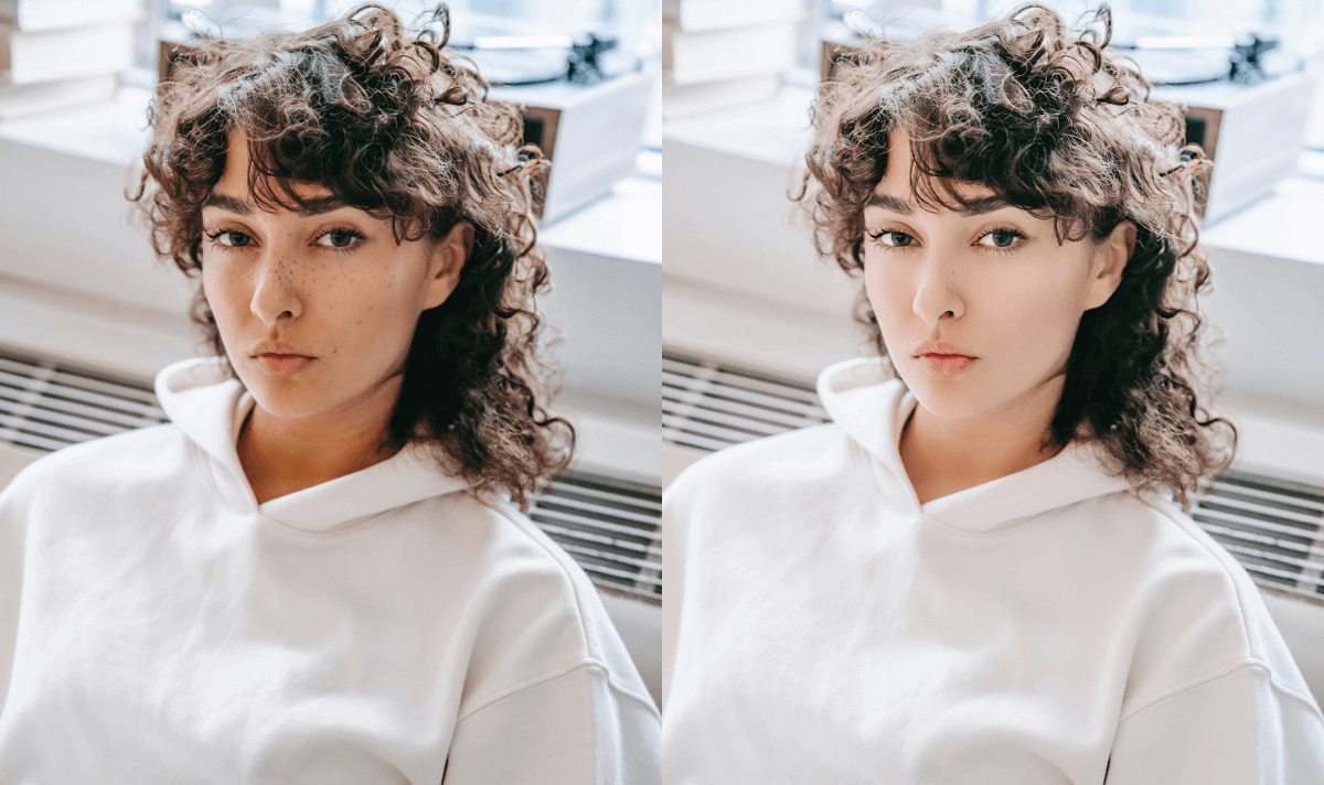 顔の自動美顔効果